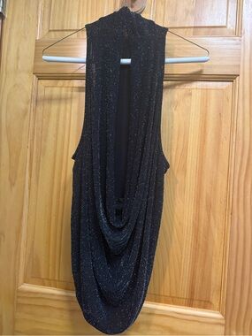 VTG MCM Black Metallic Knit Top with Subtle Sparkle juniors size M